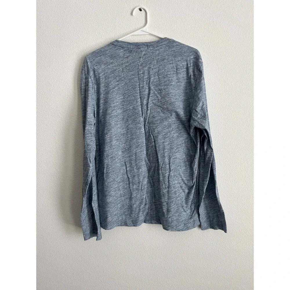 Banana Republic Henley Shirt Mens Medium Heather Gray Moisture Wicking Authentic